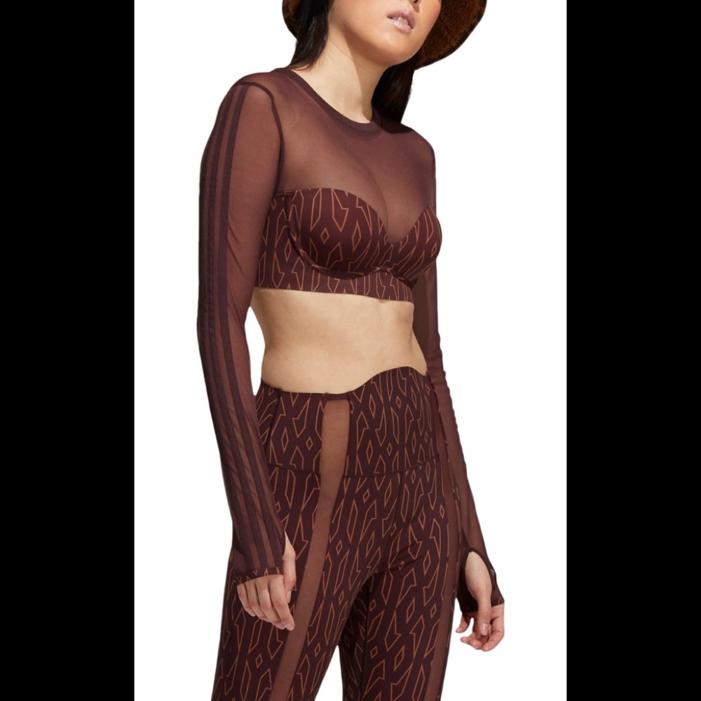 Ivy Park Monogram Sheer Crop Top